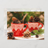 コーヒーカップの松の実 ポストカード (正面/裏面)