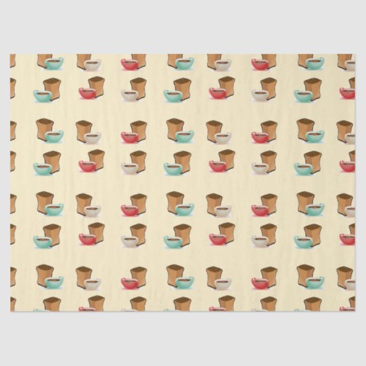 コーヒーカップの模様 薄葉紙 (正面)