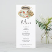 コーヒーカップの水彩画 ブライダルシャワーのメニュー メニュー (スタンド正面)