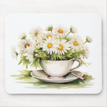 コーヒーカップの水色デイジー