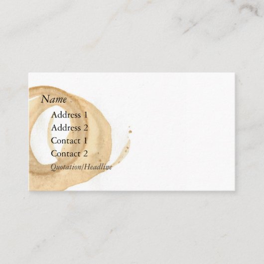 コーヒーカップの汚れの標準 名刺 (正面)