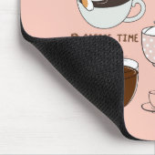 コーヒーカップの猫たち マウスパッド (コーナー)