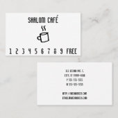 コーヒーカップの線画のパンチカード ロイヤリティカード (正面/裏面)