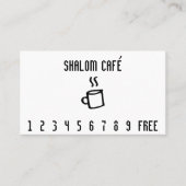 コーヒーカップの線画のパンチカード ロイヤリティカード (正面)