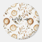 コーヒーカップの葉 マグネット (正面)