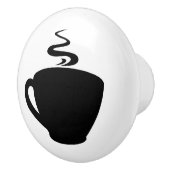 コーヒーカップの蒸気入りアイコン セラミックノブ (右)