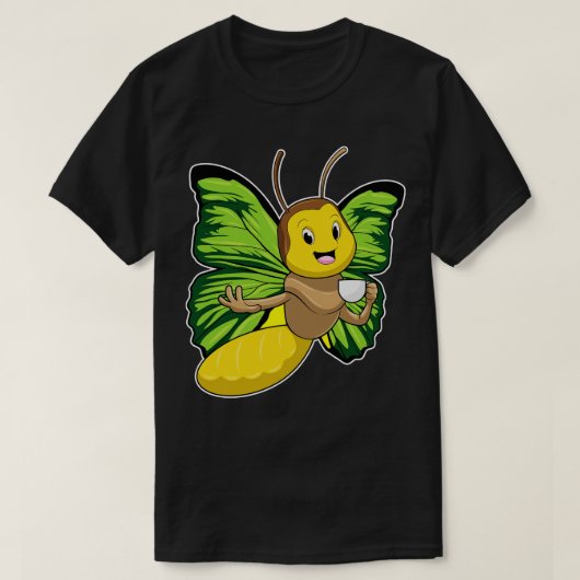 コーヒーカップの蝶 Tシャツ (デザイン正面)