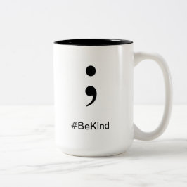 コーヒーカップの#BeKindは親切です ツートーンマグカップ