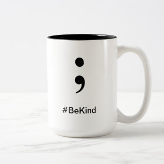 コーヒーカップの#BeKindは親切です ツートーンマグカップ
