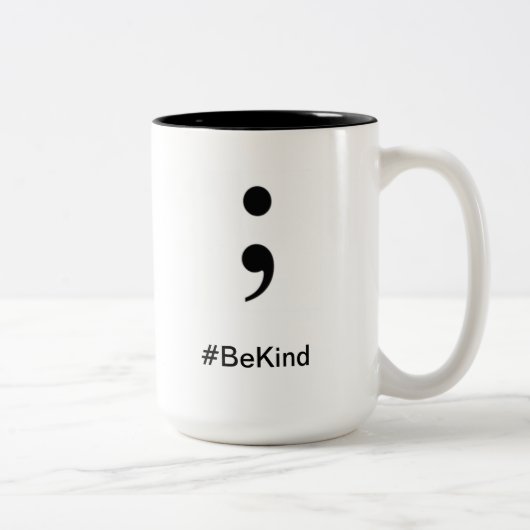 コーヒーカップの#BeKindは親切です ツートーンマグカップ (右)