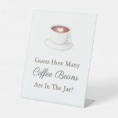 コーヒーカップは、瓶の赤ちゃんシャワーのゲーム内の数を推測 台座サイン (正面)