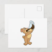 コーヒーカップを持ったクマ ポストカード (正面/裏面)