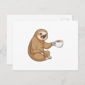 コーヒーカップを持ったスロー ポストカード (正面/裏面)