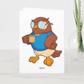 コーヒーカップを持ったフクロウ カード (裏面)