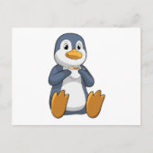 コーヒーカップを持ったペンギン ポストカード (正面)