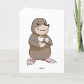 コーヒーカップを持ったモグラ カード (裏面)