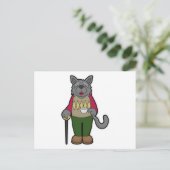 コーヒーカップを持った犬 ポストカード (スタンド正面)