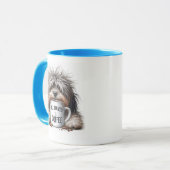 コーヒーカップを持つ犬 マグカップ (正面左)