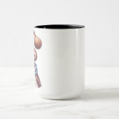 コーヒーカップを持つ眠そうな犬 マグカップ (中央)