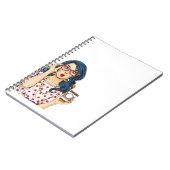 コーヒーカップを握っているかわいい女の子 ノートブック (左側)