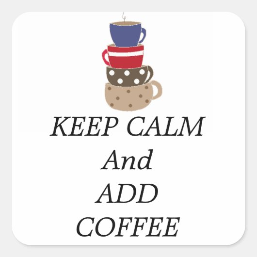 コーヒーカップを積み重ねる スクエアシール (正面)