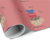 コーヒーカップを積み重ねる ラッピングペーパー (ロールコーナー)