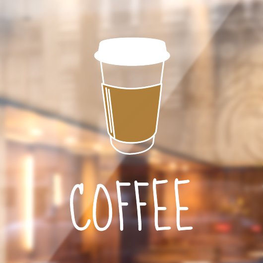 コーヒーカップイラストレーションシンプルイラストレーション ウィンドウサイン (シート2)