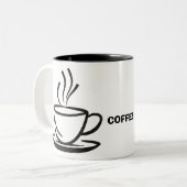 コーヒーカップイラストレーション。 ツートーンマグカップ (正面左)