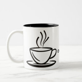 コーヒーカップイラストレーション。 ツートーンマグカップ