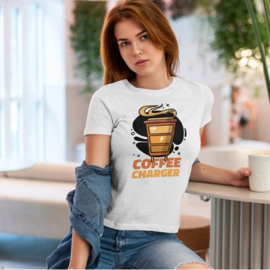 コーヒーカップエネルギー充電器 Tシャツ