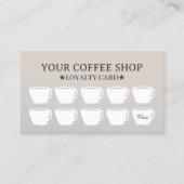 コーヒーカップエレガントシルバーカフェ顧客 ロイヤリティカード (正面)