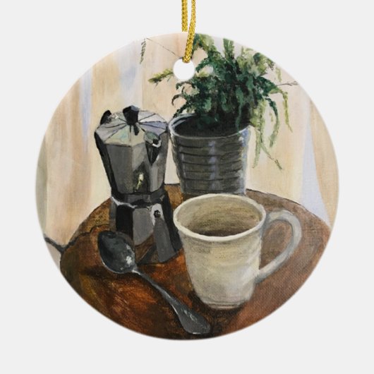 コーヒーカップオーナメント セラミックオーナメント (正面)