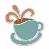 コーヒーカップカスタムカットのビニールシール シール (正面)