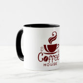 コーヒーカップカフェウォールデカール、コーヒーバラエティ マグカップ (正面左)