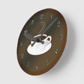 コーヒーカップカフェコーヒーショップミディアムラウンドクロック ラウンド壁時計 (傾斜)
