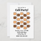 コーヒーカップカフェパーティー 招待状 (正面)