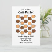 コーヒーカップカフェパーティー 招待状 (スタンド正面)