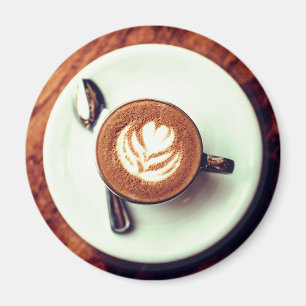 コーヒーカップカプチーノブラウンホワイトラテ マグネット