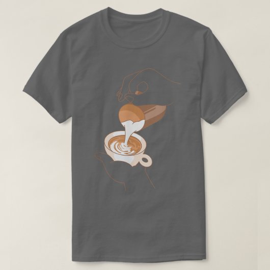 コーヒーカップカプチーノミルクフォームコーヒーラバーエスプレ Tシャツ (デザイン正面)