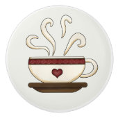 コーヒーカップキッチンデコかわいいセラミックノブ セラミックノブ (正面)