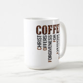 コーヒーカップキリストは皆のための許しを提供します コーヒーマグカップ (正面右)