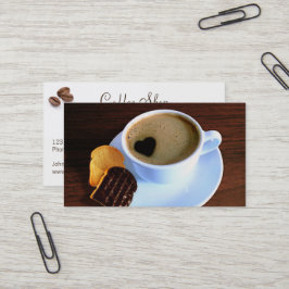 コーヒーカップクッキーハート型フォーム |ロゴ 名刺