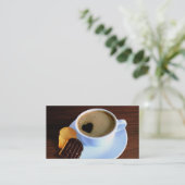 コーヒーカップクッキーハート型フォーム |ロゴ 名刺 (スタンド正面)