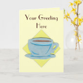コーヒーカップグリーティングカード カード (黄色い花)