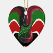 コーヒーカップケニア国旗Hakuna Matata セラミックオーナメント (左)