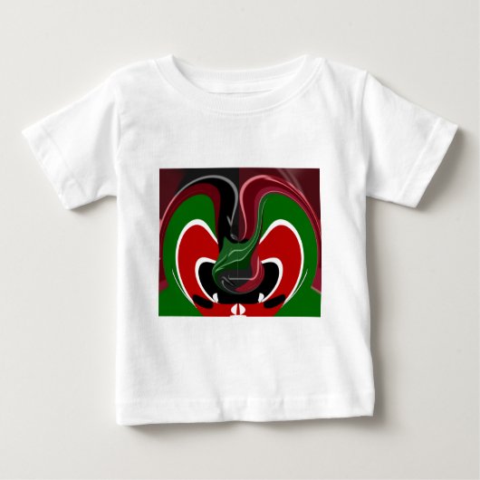 コーヒーカップケニア国旗Hakuna Matata ベビーTシャツ (正面)