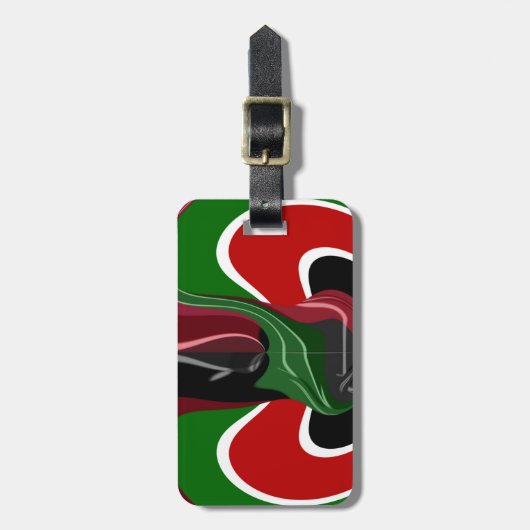 コーヒーカップケニア国旗Hakuna Matata ラゲッジタグ (正面縦)