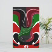 コーヒーカップケニア国旗Hakuna Matata 便箋 (スタンド正面)