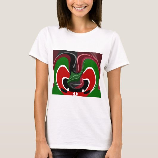 コーヒーカップケニア国旗Hakuna Matata Tシャツ (正面)