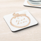 コーヒーカップコーヒーの汚れ茶色の白 コースター (左側)